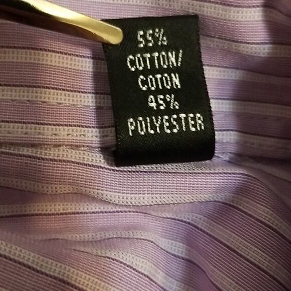 🎁5/$25 Geoffrey Beene Mens Dress Shirt Button Down 17.5 34/35 No Iron - Picture 8 of 8